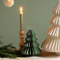 Artikel Papieren kerstboom mint zilver glitter H20cm 5 stuks