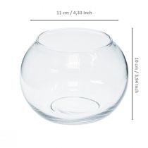 Artikel Bolvaas glas bloemenvaas rond glas decoratie H10cm Ø11cm