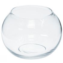 Artikel Bolvaas glas bloemenvaas rond glas decoratie H11cm Ø15cm