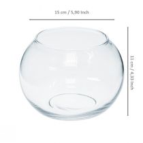 Artikel Bolvaas glazen bloemenvaas rond glasdecoratie H11cm Ø15cm