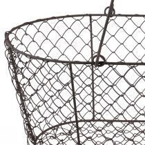 Artikel Draadmand draadmand metalen mand roest handvat hout L30cm
