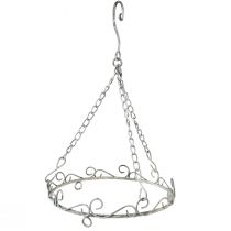 Hangdecoratie metalen decoratie grijs wit vintage Ø20cm H30cm