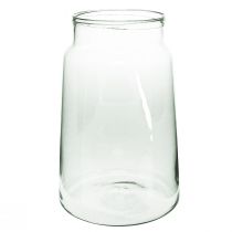 Hoge glazen vaas bloemenvaas groot glas decoratie H37cm Ø23cm