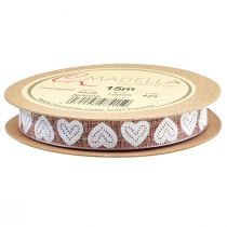 Artikel Cadeaulint hartjes sierlint wijnrood bruin 15mm 15m