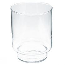 Glazen vaas met voet bloemenvaas glas decoratie vintage H15cm Ø11cm