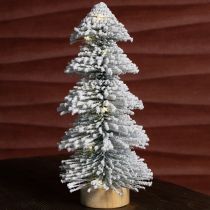 Artikel Mini kerstboom verlicht met LED-spar en sneeuw 28cm