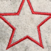 Artikel Vilten sterren voor het ophangen van sterren kerstboomversiering beige 13cm 6 st
