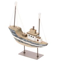 Artikel Scheepsdecoratie, maritieme stijl, hout met standaard, 20 cm