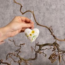 Artikel Hartvormige hangers met bloemenmotieven als wanddecoratie, 7 cm, 6 stuks