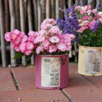 Artikel Decoratief blik, shabby chic stijl, metaal, Ø11cm H10.5cm, diverse kleuren