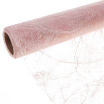 Deco fleece Sizoweb tafelloper roze 30cm 5m