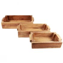 Artikel Plantenbak houten plantenbak 48,5/40,5/32,5cm set van 3