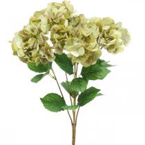 Hortensia boeket kunstgroen, bruin 5 bloemen 48cm