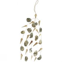 Maritieme windgong slakkenhuis decoratie schelpen 58cm