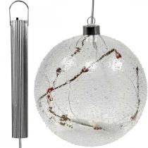 Artikel LED kerstbal glas lichtketting hartjes Ø15cm