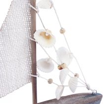 Artikel Zeilboot decoratie zeilschip hout vintage 18×3,5×24cm