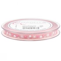 Artikel Cadeaulint bloemen decoratief lint roze lint 10mm 15m