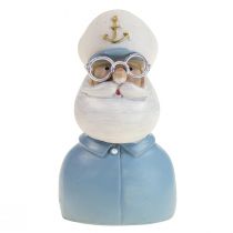 Maritiem decoratiefiguur kapitein met bril zomerdecoratie H11.5cm