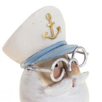 Maritiem decoratiefiguur kapitein met bril zomerdecoratie H11.5cm