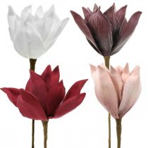 Artikel Magnolia kunstbloem op stok Ø10cm Foam 6st Verschillende kleuren