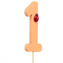 Artikel Nummerplug verjaardag 1 bloemplug hout 27,5cm 16 st