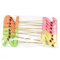 Artikel Aantal pluggen verjaardag 2 bloempluggen hout 27,5cm 16 st