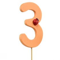Artikel Aantal pluggen verjaardag 3 bloempluggen hout 27,5 cm 16 st