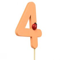Artikel Nummerpluggen verjaardag 4 bloempluggen hout 27,5cm 16st
