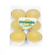 Geurkaars citronella kaars, citronella theelichtjes Ø3.5cm H1.5cm 6 stuks