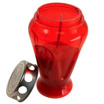 Artikel Grafkaarsen rode druppels rouwlichten Ø9cm H17cm 4 st.