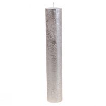 Artikel Taper kaarsen groot platina patroon glitter Ø50×H300mm 4 st