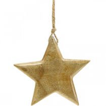 Artikel Adventdecoratie, ster van hout, kerstdecoratie ster H9cm 3 st