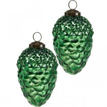 Adventdecoratie, decoratieve kegels, herfstvruchten van echt glas, antiek-look Ø7cm H11,5cm 6st