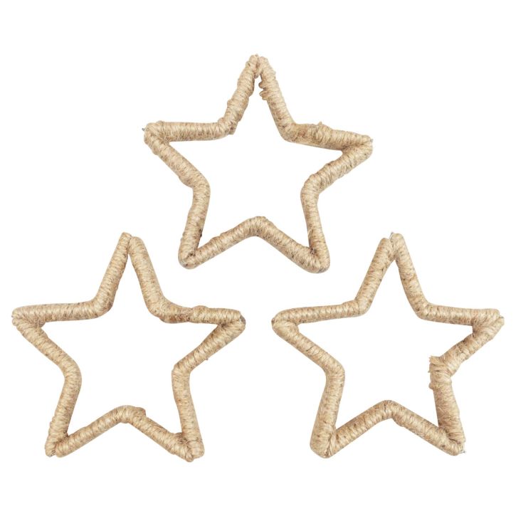 Adventdecoratie Kerstdecoratie ster decoratieve ster jute 13,5cm 6st