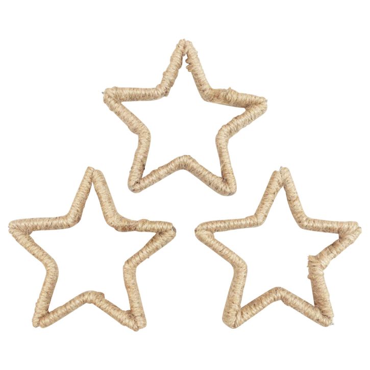 Artikel Adventdecoratie Kerstdecoratie ster decoratieve ster jute 13,5cm 6st