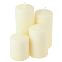 Artikel Adventskaarsen van verschillende hoogtes, crème, 6/8/10/12 cm, 4 stuks
