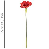 Artikel Kunstmatige amaryllisbloem, rood, lange steel, voor vaas en bloemstuk, 77 cm