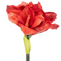 Artikel Kunstmatige amaryllisbloem, rood, lange steel, voor vaas en bloemstuk, 77 cm