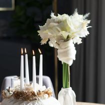 Artikel Kunstmatige amaryllisbloem, wit, met steel, advent en kerst, 50 cm