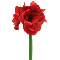 Amaryllis rode kunstzijde bloem met drie bloemen H40cm