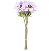Artikel Kunstmatige anemoonbloemen in lila, 34 cm lang, 4 stuks