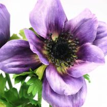 Kunstanemoon, zijden bloem, kunstplant met bloemen paars L55cm
