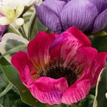 Artikel Kunstbloemenboeket van anemonen, lentedecoratie, veelzijdig in een modern design, 26 cm