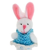 Hangend konijntje 5,5 cm blauw 9st