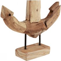 Artikel Ankerdecoratie hout metaal met voet teak maritiem 26x7x38cm
