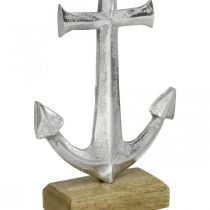 Artikel Anker in metaal, zomerdecoratie, nautische decoratie Zilver, naturel H24.5cm