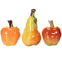 Artikel Kunstmatige fruitset: appel en peer, decoratief item voor de herfst, 12 cm, 3 stuks