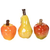 Artikel Kunstmatige fruitset: appel en peer, decoratief item voor de herfst, 12 cm, 3 stuks