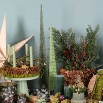 Artikel Kunstkerstboom met houten voet voor kerstversiering, 80 cm