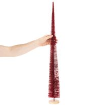 Artikel Moderne, slanke decoratieve kerstboom op een houten voet, 80 cm.